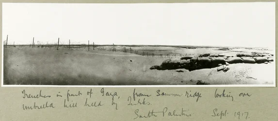 Trenches in Front of Gaza, from Samson Ridge Looking Over Umbrella Hill